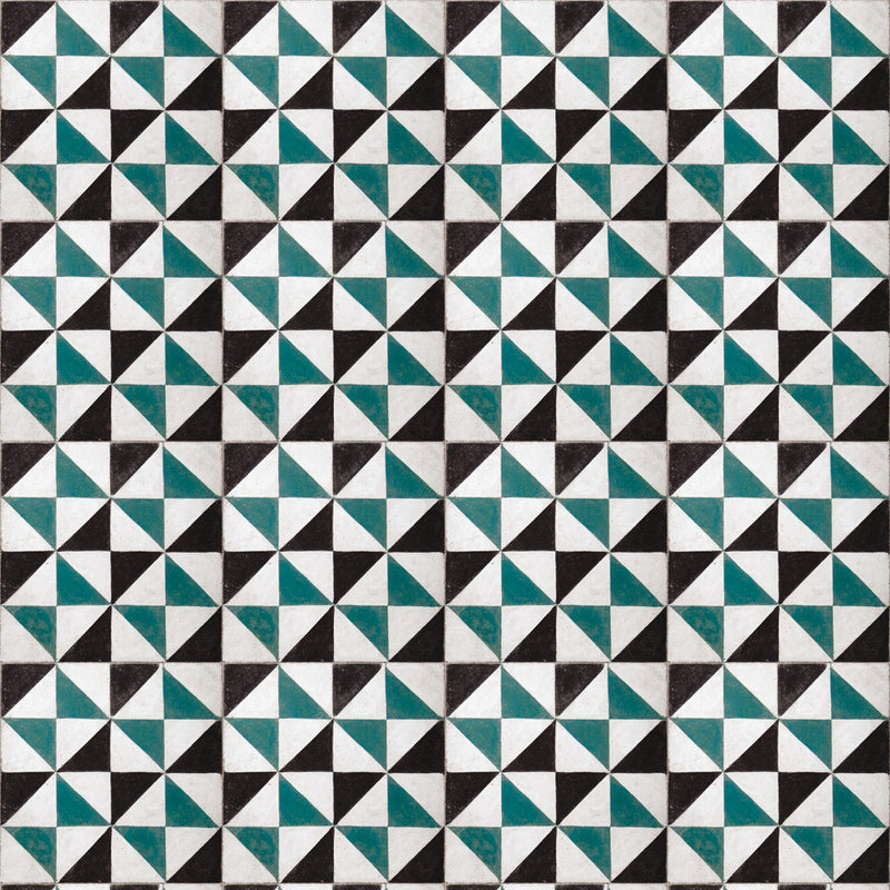 3000016 Fez Green/black Tiles Wallpaper by Coordonné