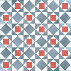 3000017 Kaleido Blue/navy/red/wine Tiles Wallpaper by Coordonné