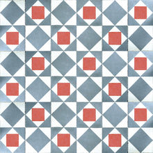 3000017 Kaleido Blue/navy/red/wine Tiles Wallpaper by Coordonné