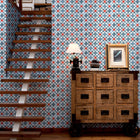 3000017 Kaleido Blue/navy/red/wine Tiles Wallpaper by Coordonné