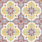 3000018 Mandala Pink/lilac/yellow/orange Tiles Wallpaper by Coordonné