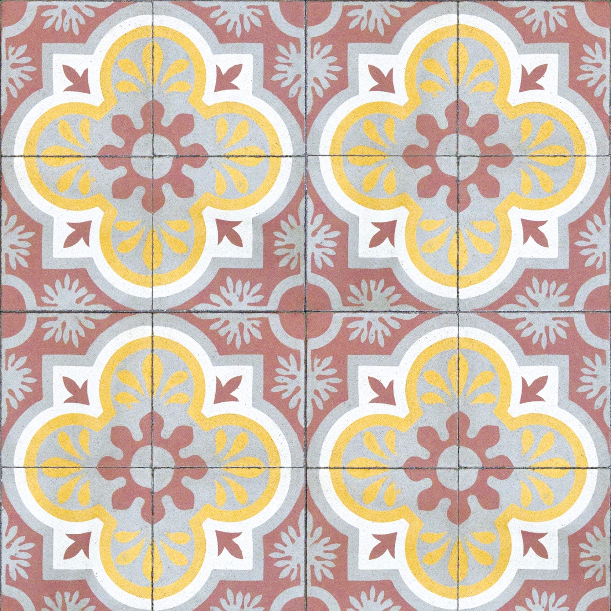 3000018 Mandala Pink/lilac/yellow/orange Tiles Wallpaper by Coordonné