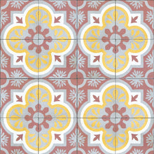 3000018 Mandala Pink/lilac/yellow/orange Tiles Wallpaper by Coordonné