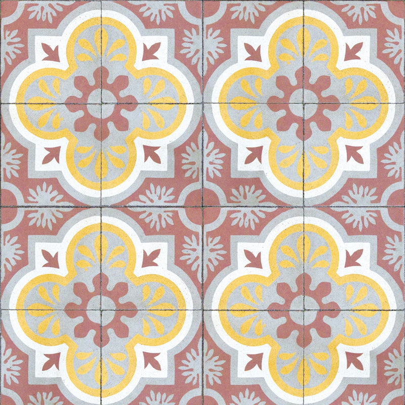 3000018 Mandala Pink/lilac/yellow/orange Tiles Wallpaper by Coordonné