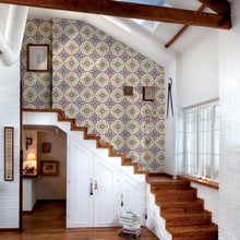 3000018 Mandala Pink/lilac/yellow/orange Tiles Wallpaper by Coordonné