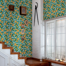 3000022 Daisy Green/yellow/orange Tiles Wallpaper by Coordonné