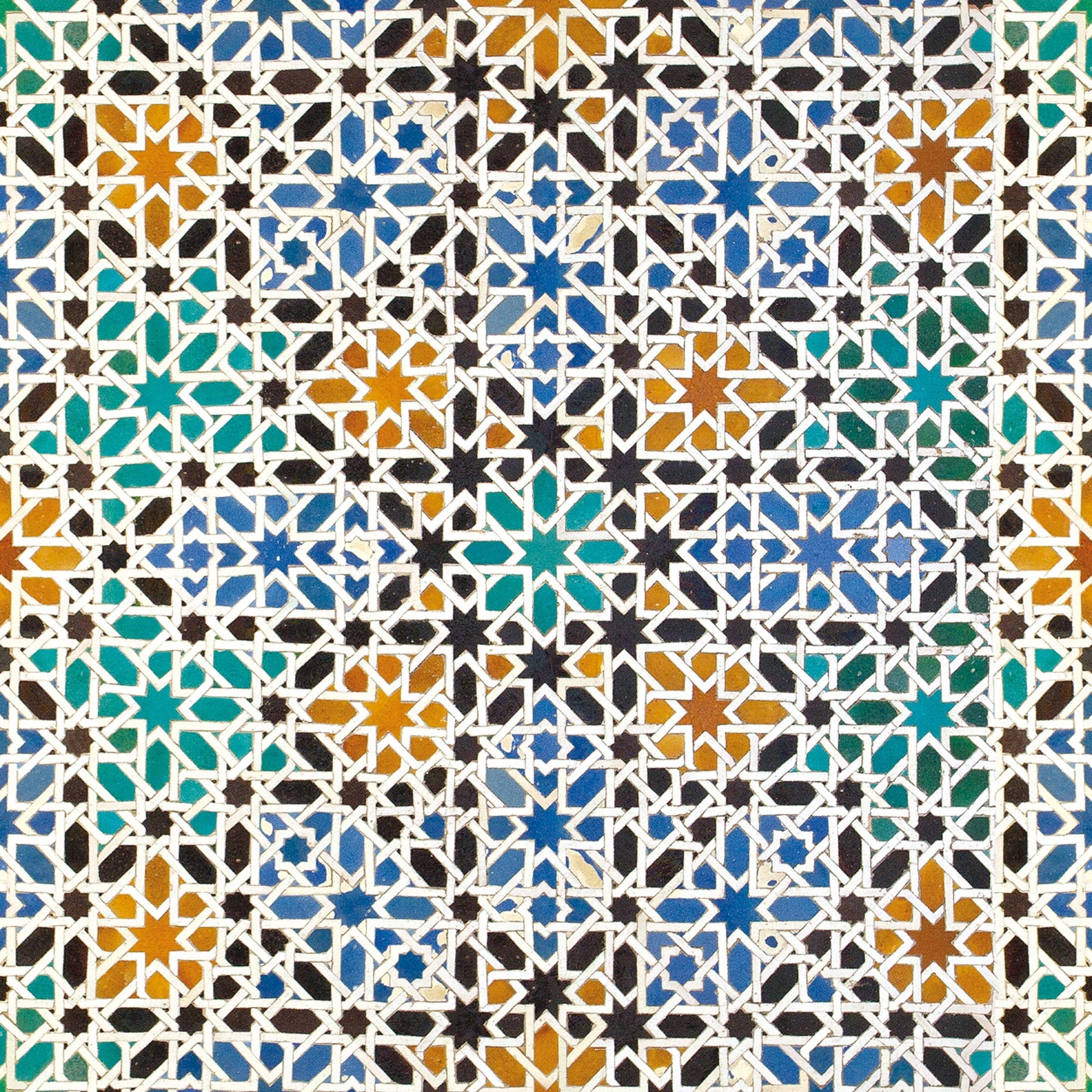 3000031 Alandalus Green/yellow/orange Tiles Wallpaper by Coordonné