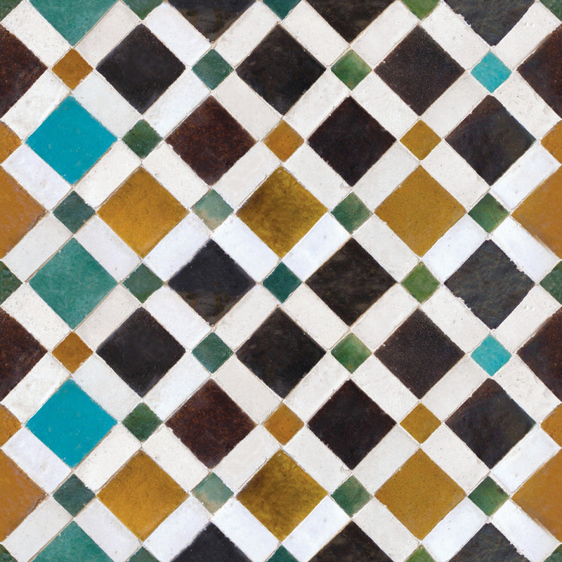 3000033 Feria Green/yellow/orange Tiles Wallpaper by Coordonné