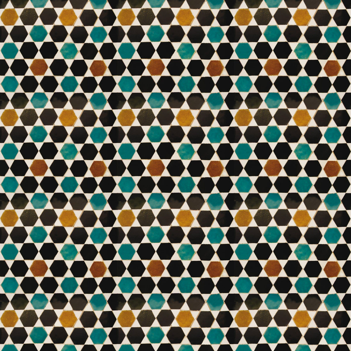 Flamenco Green/yellow/orange Tiles Wallpaper by Coordonné