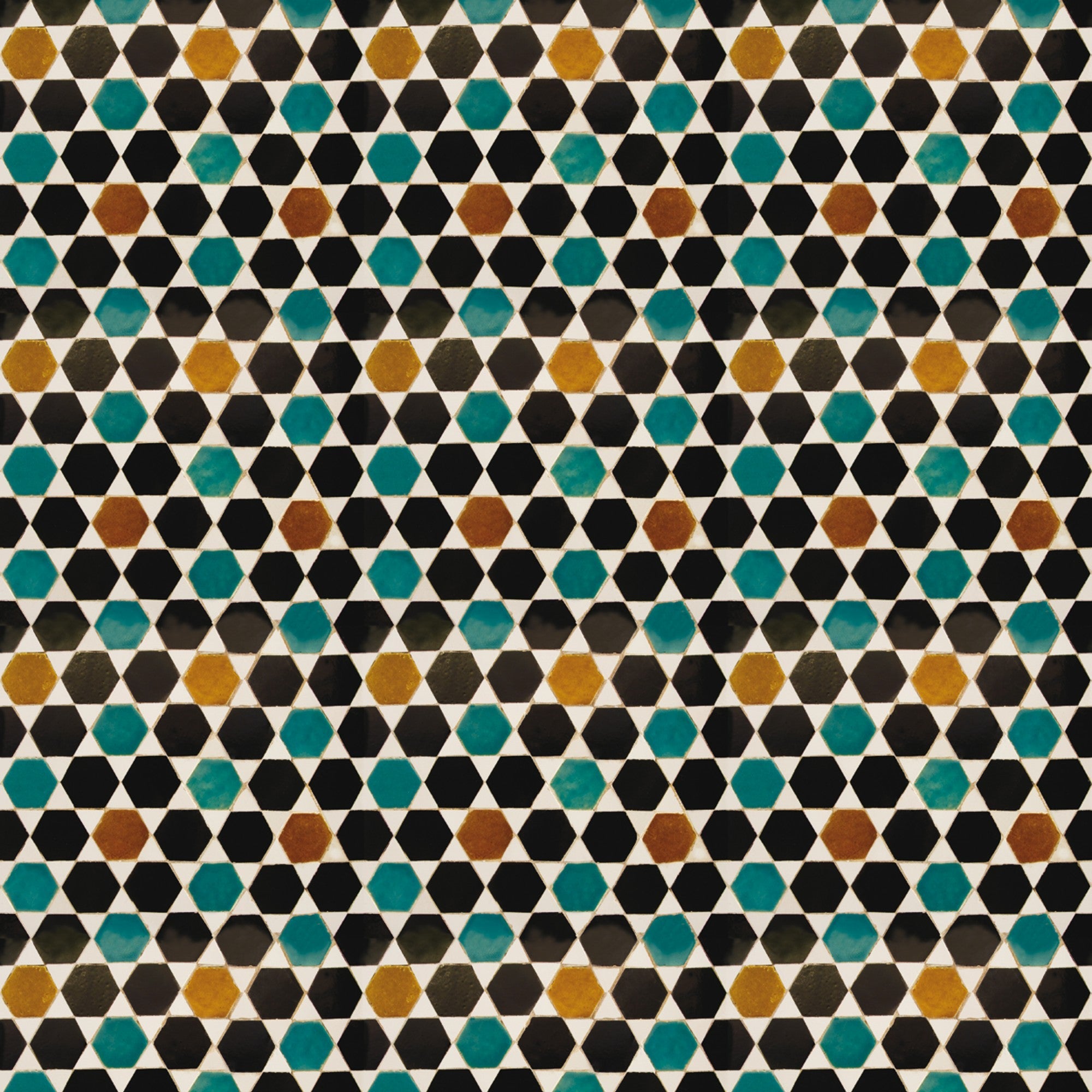 3000034 Flamenco Green/yellow/orange Tiles Wallpaper by Coordonné
