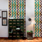 3000037 Zig Zag Yellow/orange/green Tiles Wallpaper by Coordonné