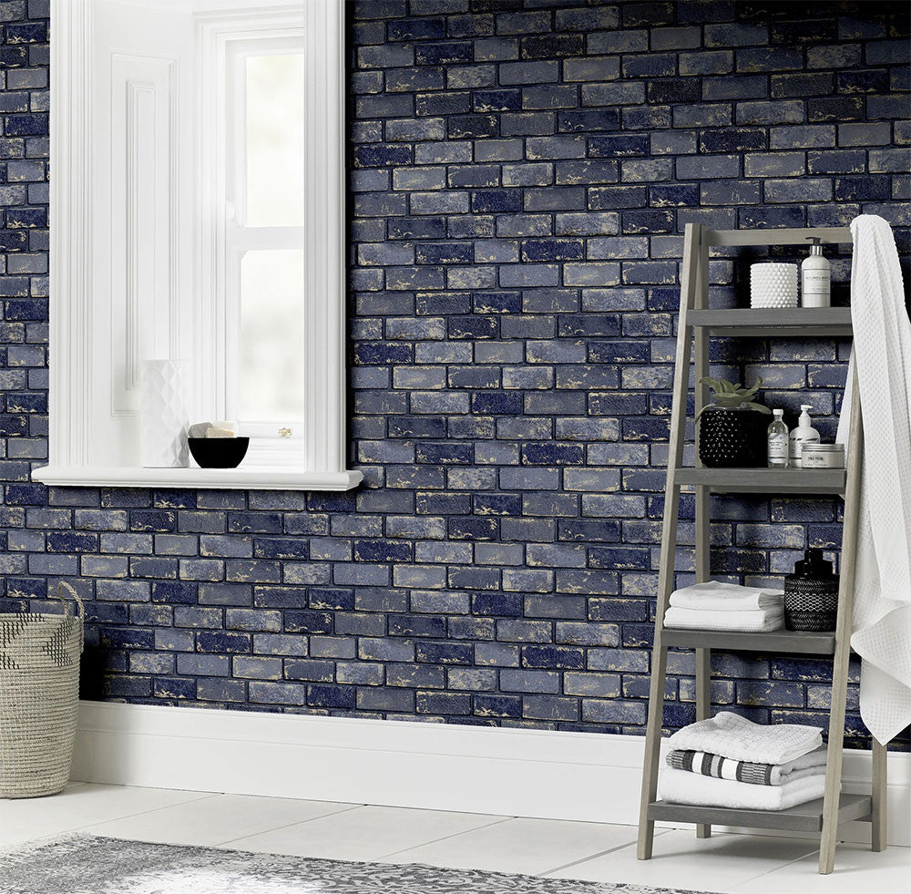 300207 ArtiStick Metallic Brick Wallpaper By Arthouse