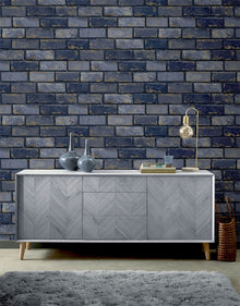 300207 ArtiStick Metallic Brick Wallpaper By Arthouse
