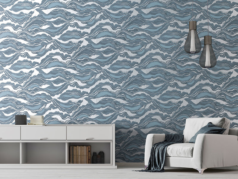 30028 Night Blue Reflection Night Blue Slow Living Wallpaper By Hohenberger
