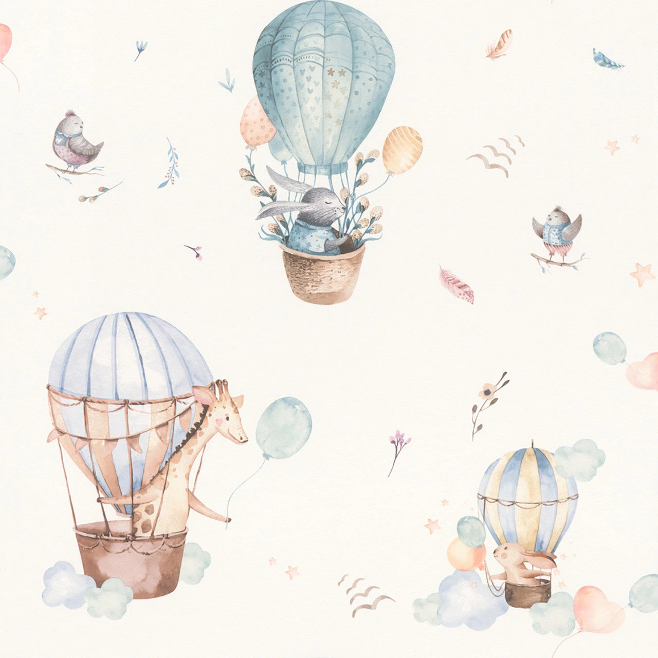 300512 Kids World Balloon Ride Wallpaper by Rasch
