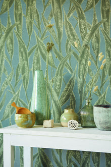 300804 Coral Blue Wallpaper by Eijffinger