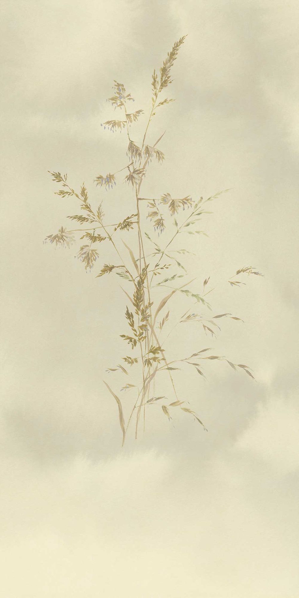 300903 Aqua Twigs Cream Mural by Eijffinger