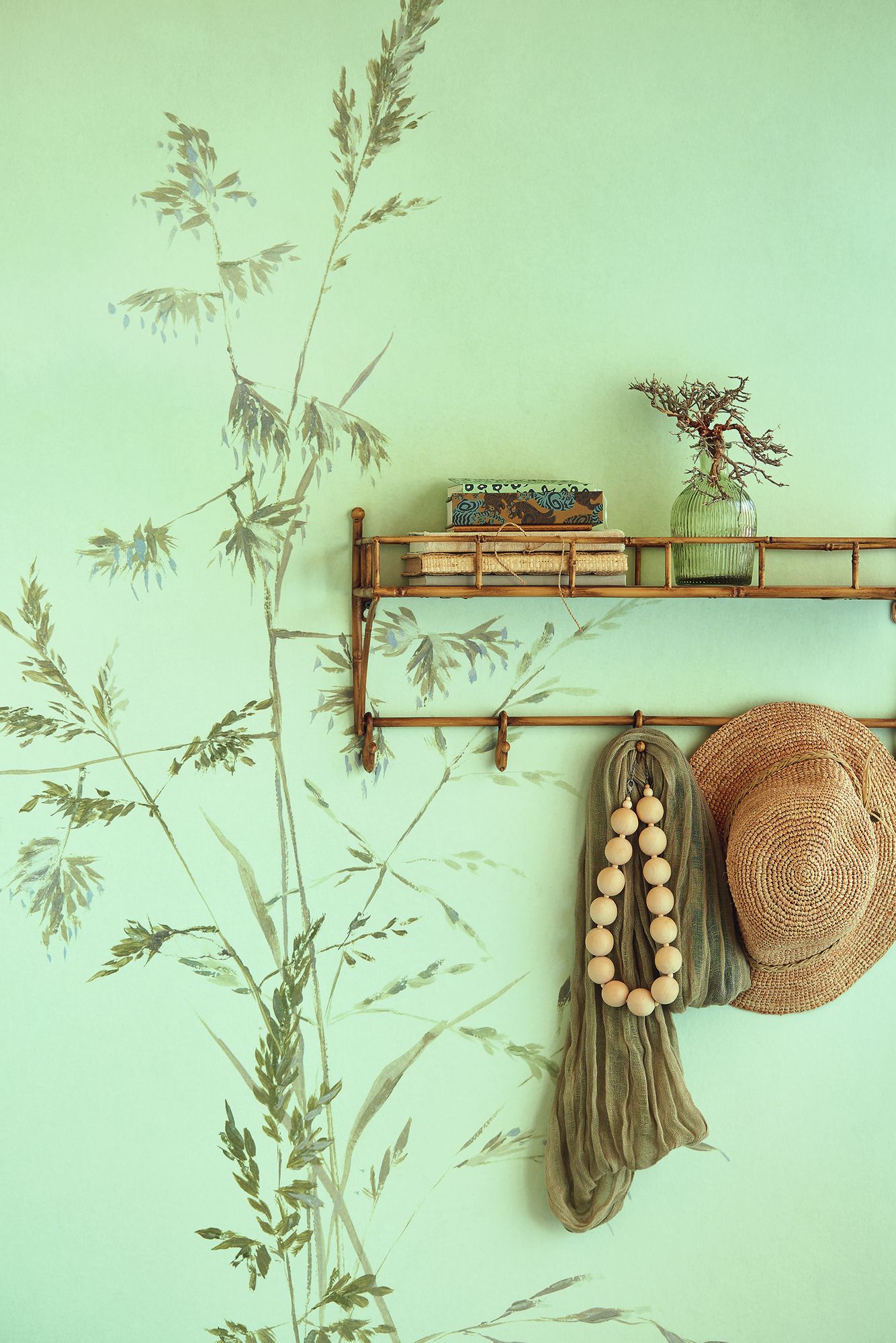 300904 Aqua Twigs Blue Mural by Eijffinger