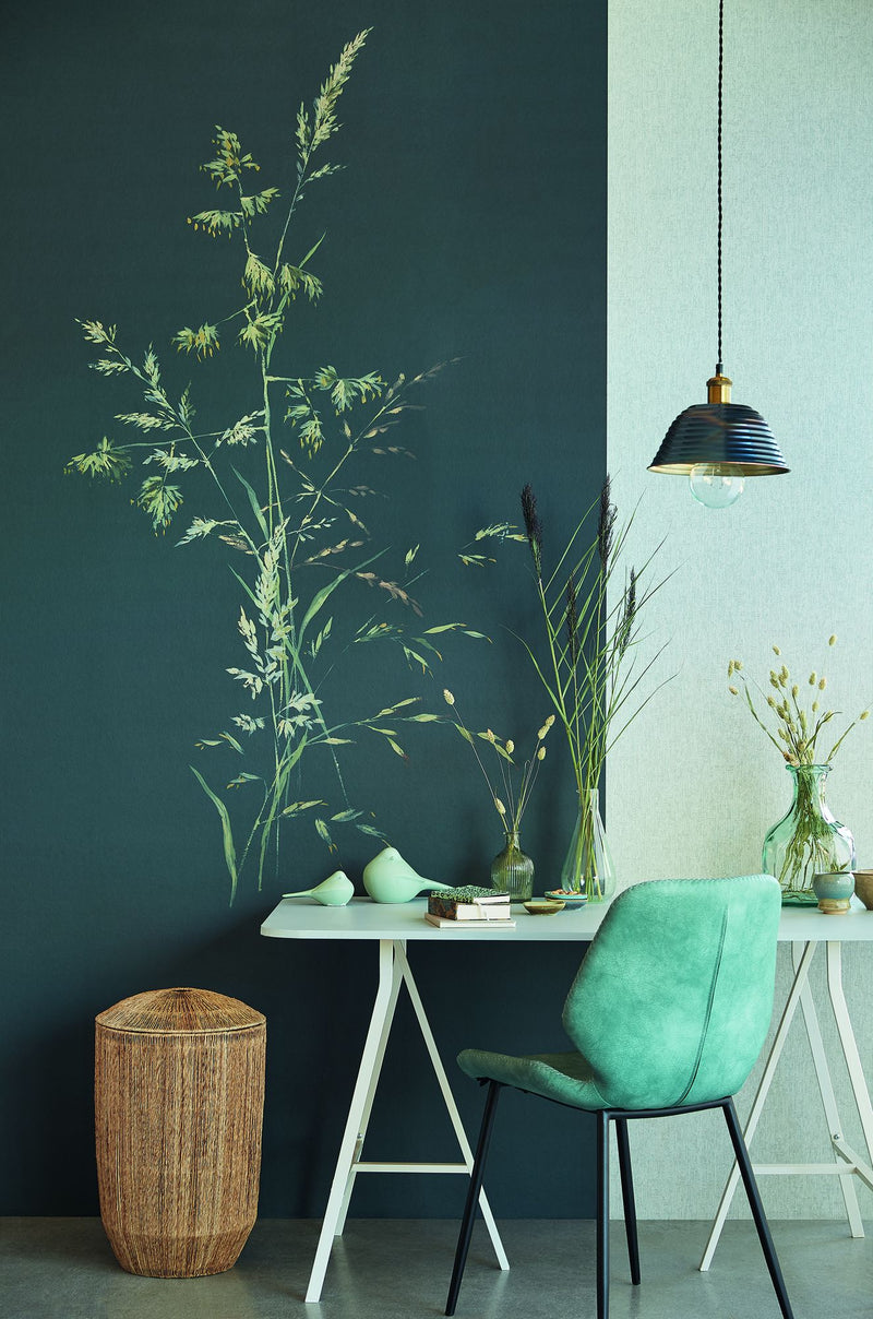 300906 Aqua Twigs Grey Mural by Eijffinger