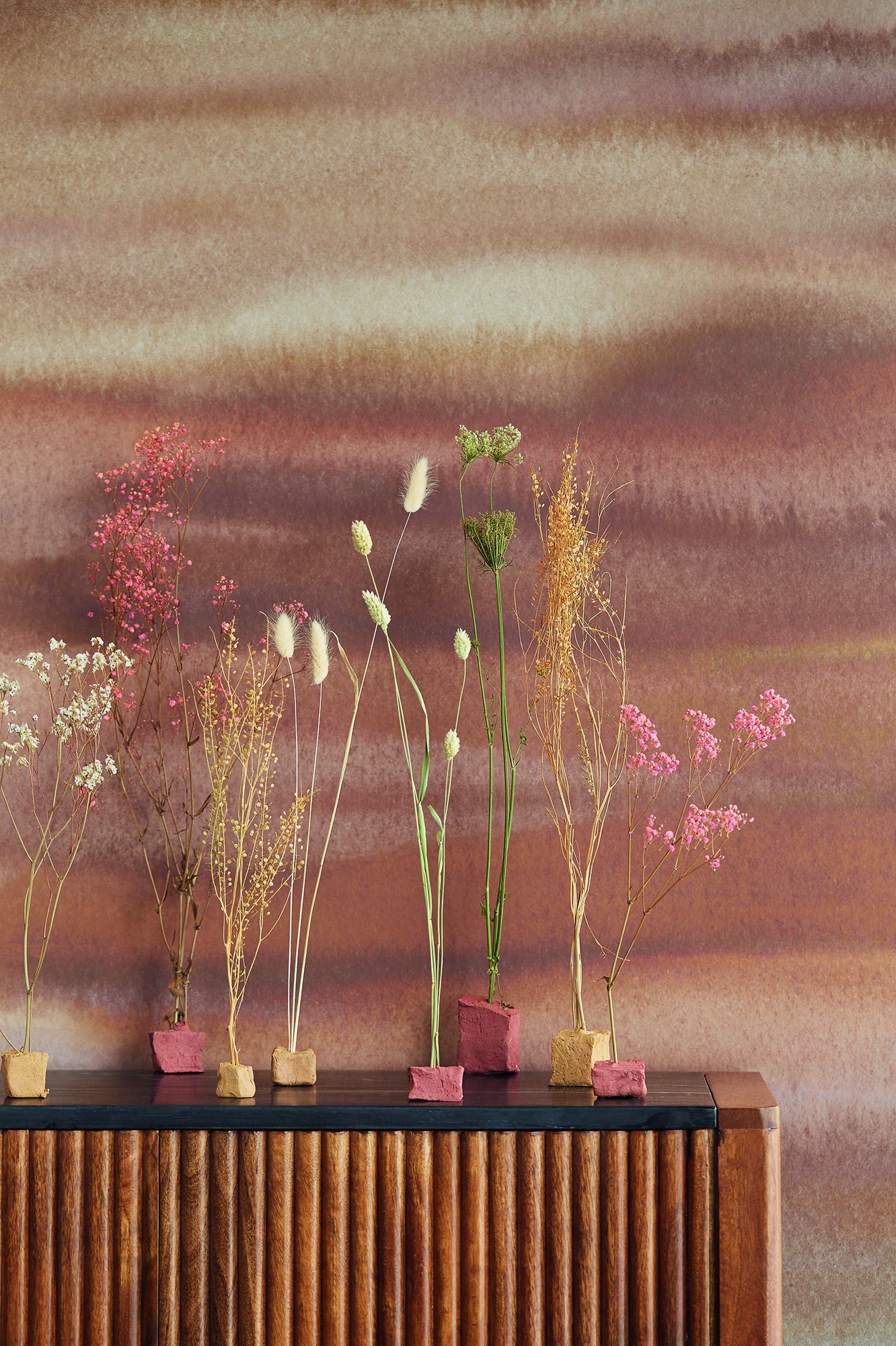 300908 Aqua Twigs Ochre Mural by Eijffinger