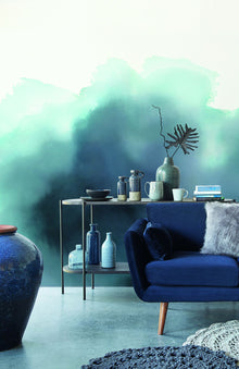 300913 Aqua Twigs Blue Mural by Eijffinger