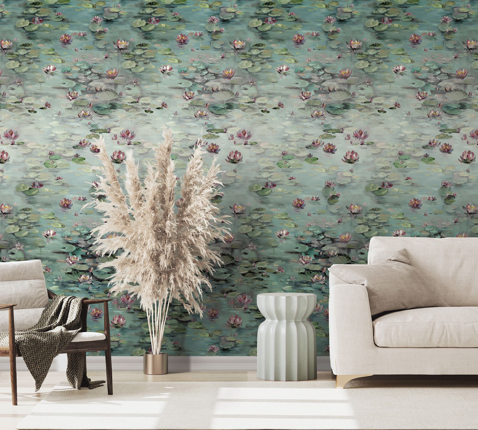 30100 Bombay Design 001 Blue and Green Mural by Galerie