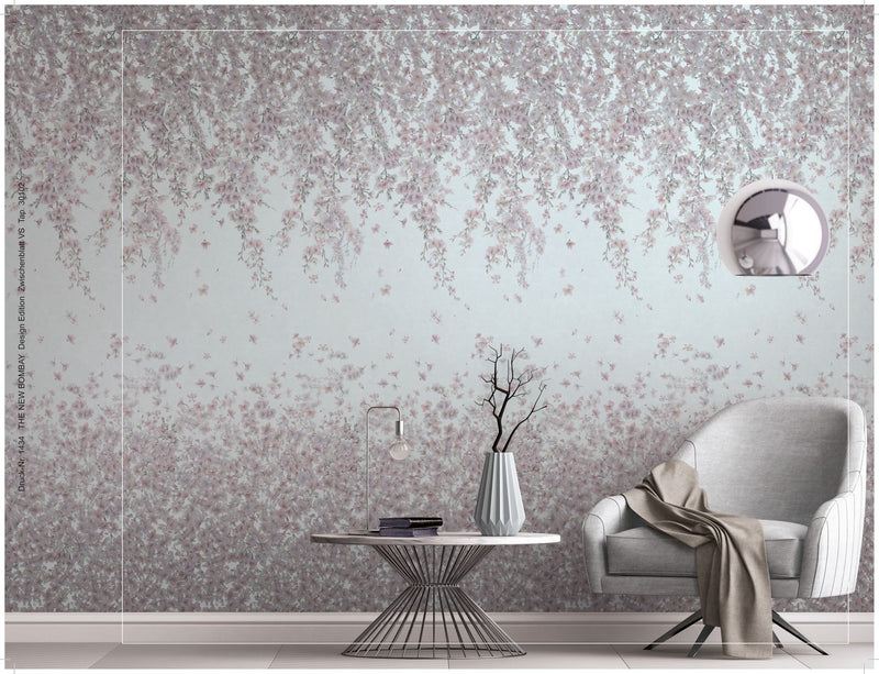 30102 Bombay Design 002 Purple Lilac and Silver Grey Mural by Galerie