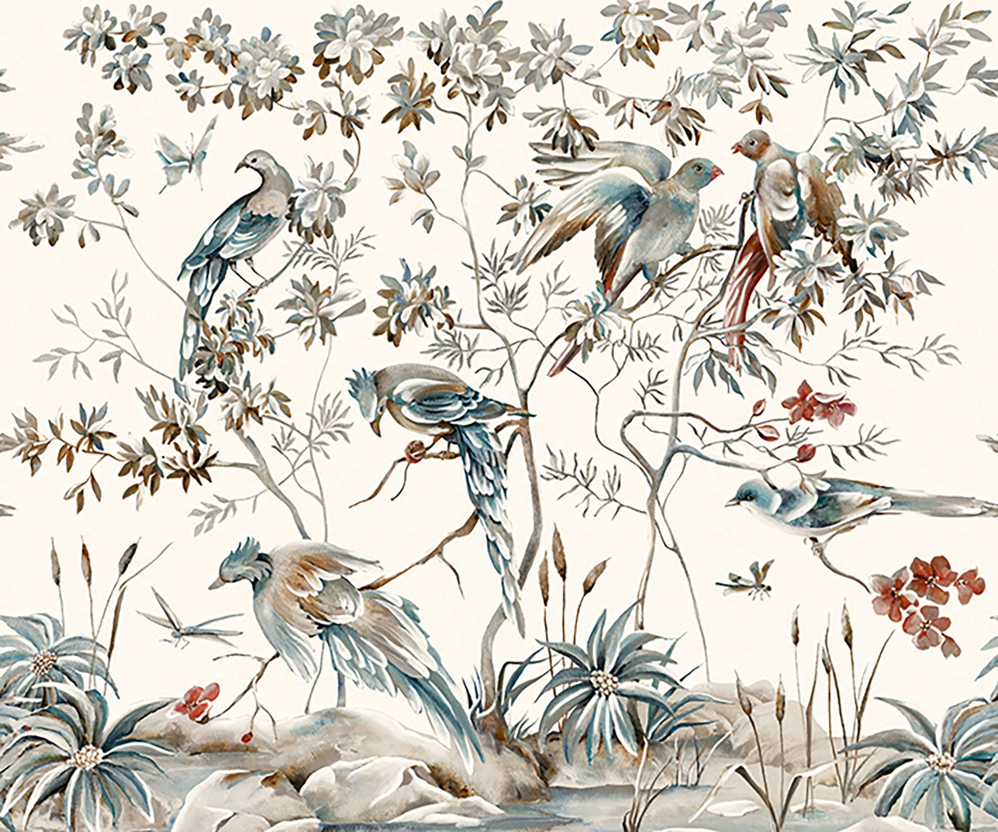 30191 Bombay Design 006 Beige and Blue Mural by Galerie