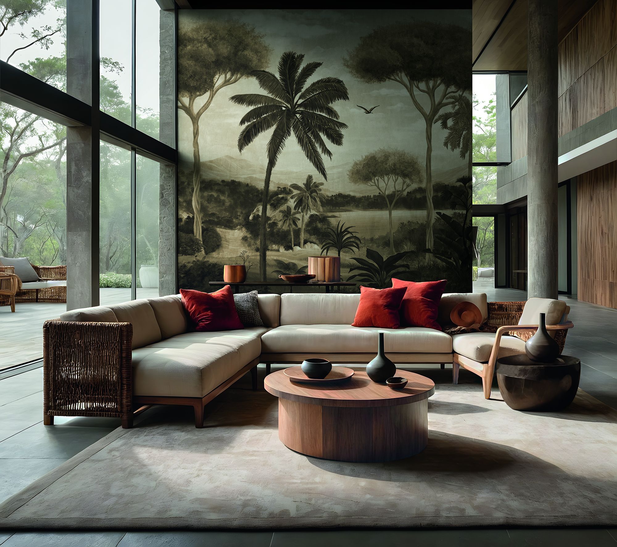 30192 Bombay Design 007 Beige Mural by Galerie
