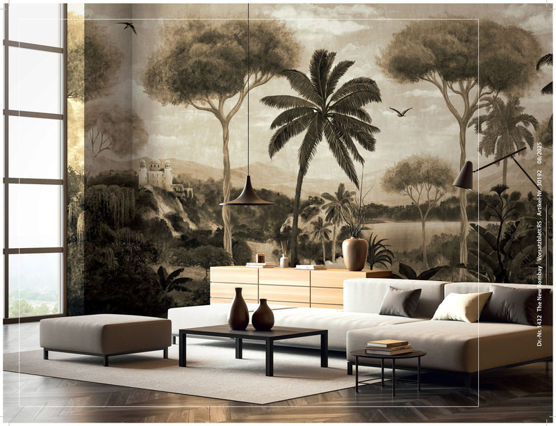30192 Bombay Design 007 Beige Mural by Galerie