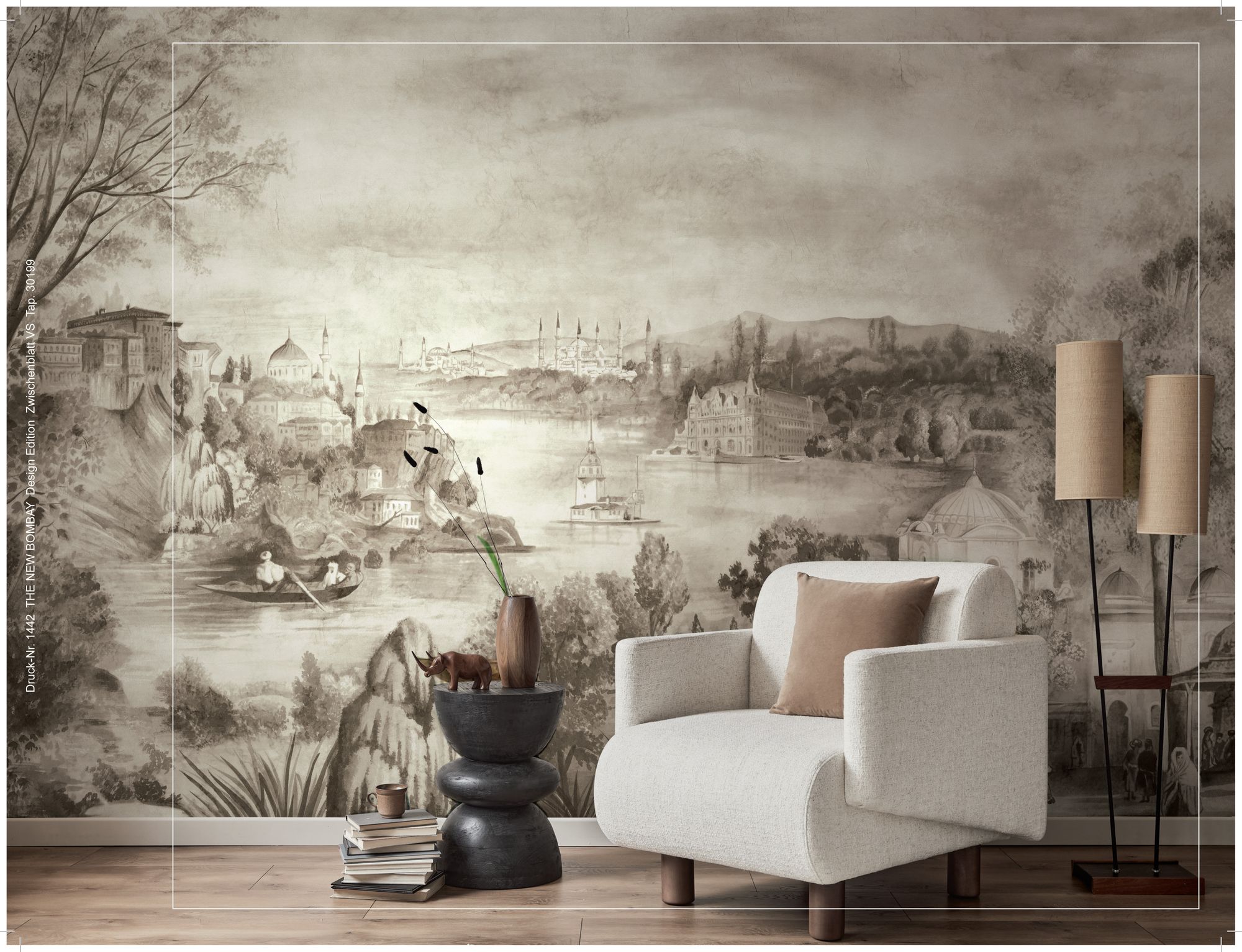 30199 Bombay Design 013 Beige Mural by Galerie