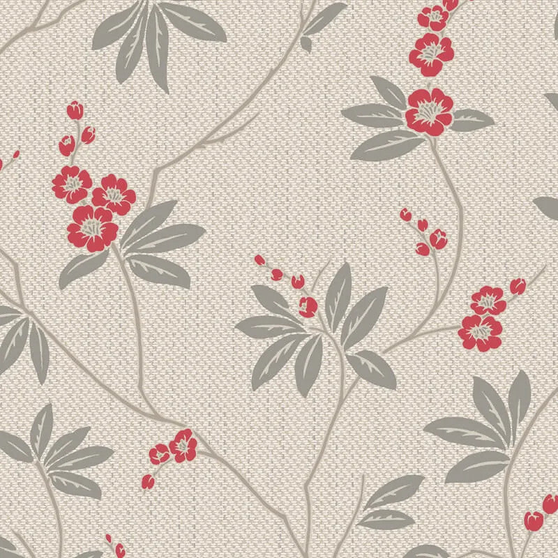 3022 Amelie Blossom Floral Red Wallpaper by Belgravia