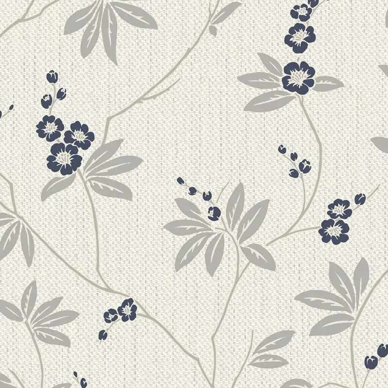 3023 Amelie Blossom Floral Navy Wallpaper by Belgravia