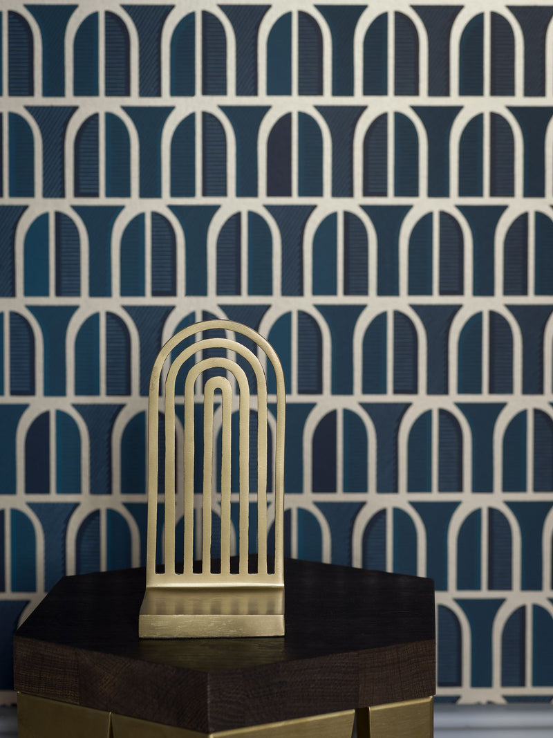 3050 Venice Dark Blue Graphics Wallpaper by Boråstapeter