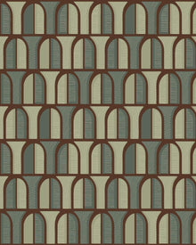 3052 Venice Dark Green Graphics Wallpaper by Boråstapeter