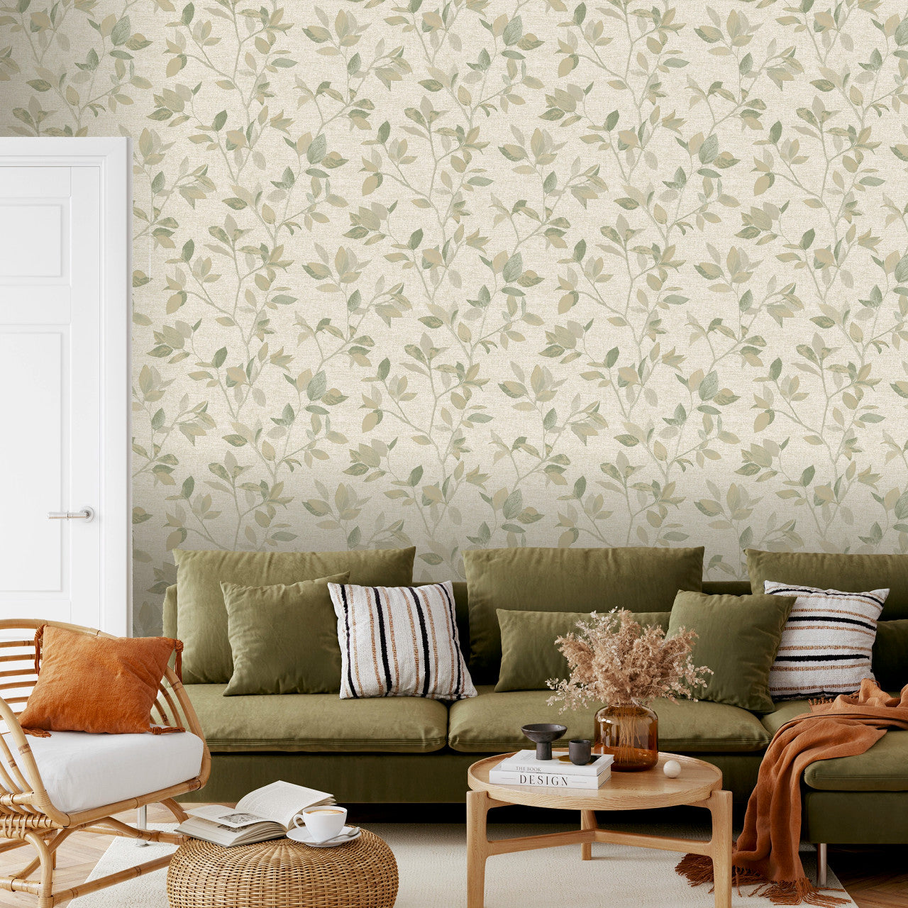 311433 Silver Birch Green Elegant Homes Wallpaper by Rasch