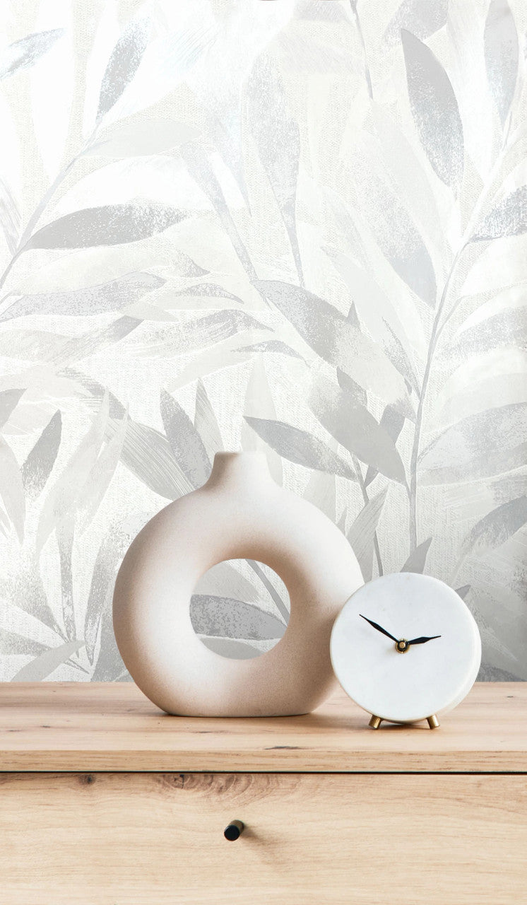 311617 Fiji Leaf Grey Elegant Homes Wallpaper by Rasch