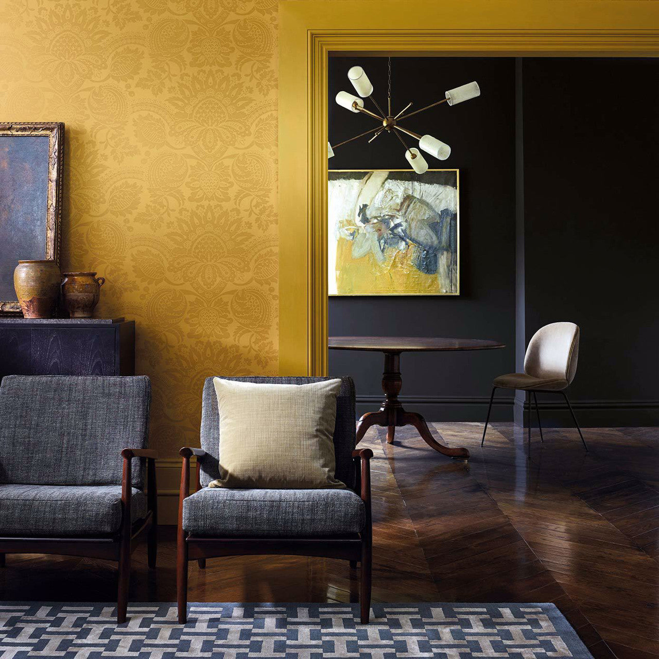 312692 Pomegranate Damask - The Alchemy of Colour Wallpaper by Zoffany