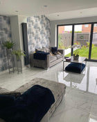 A60003 Asperia Distressed Blue Wallpaper by Grandeco Life