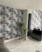 A60003 Asperia Distressed Blue Wallpaper by Grandeco Life