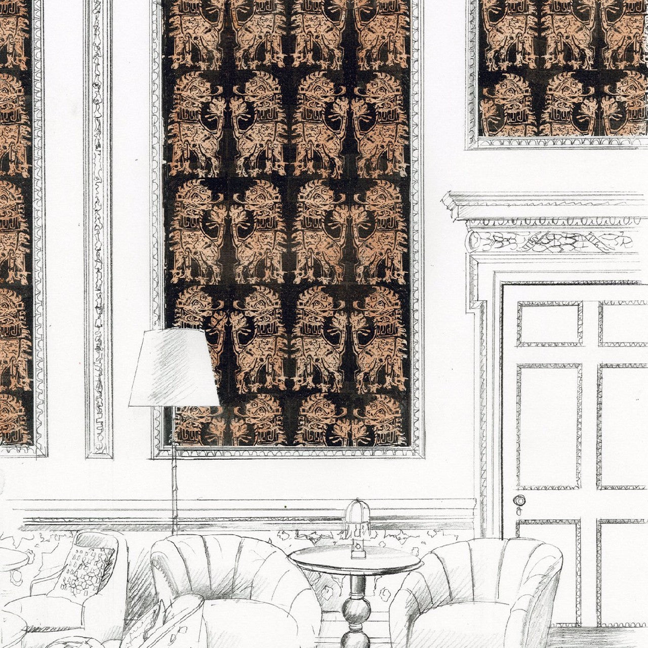 312979 Sicilian Lion Palladio Wallpaper by Zoffany