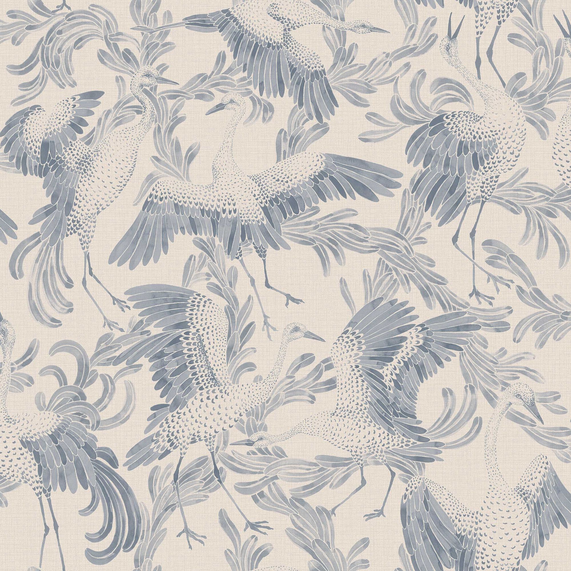 3129 Dancing Crane Icons Wallpaper by Boråstapeter