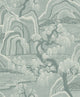 Indigo Garden Light Turquoise and Green Icons Wallpaper by Boråstapeter