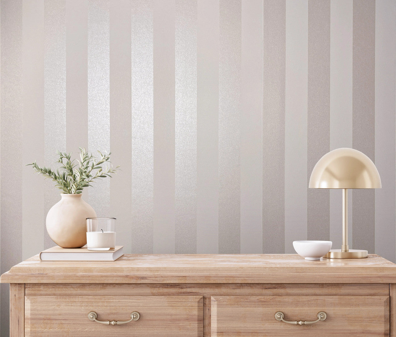 31322 Pearlescent Stripe Beige Industrial Effects By Galerie
