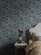 3133 Indigo Garden Blue Icons Wallpaper by Boråstapeter