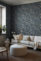 3133 Indigo Garden Blue Icons Wallpaper by Boråstapeter