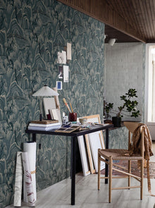 3133 Indigo Garden Blue Icons Wallpaper by Boråstapeter