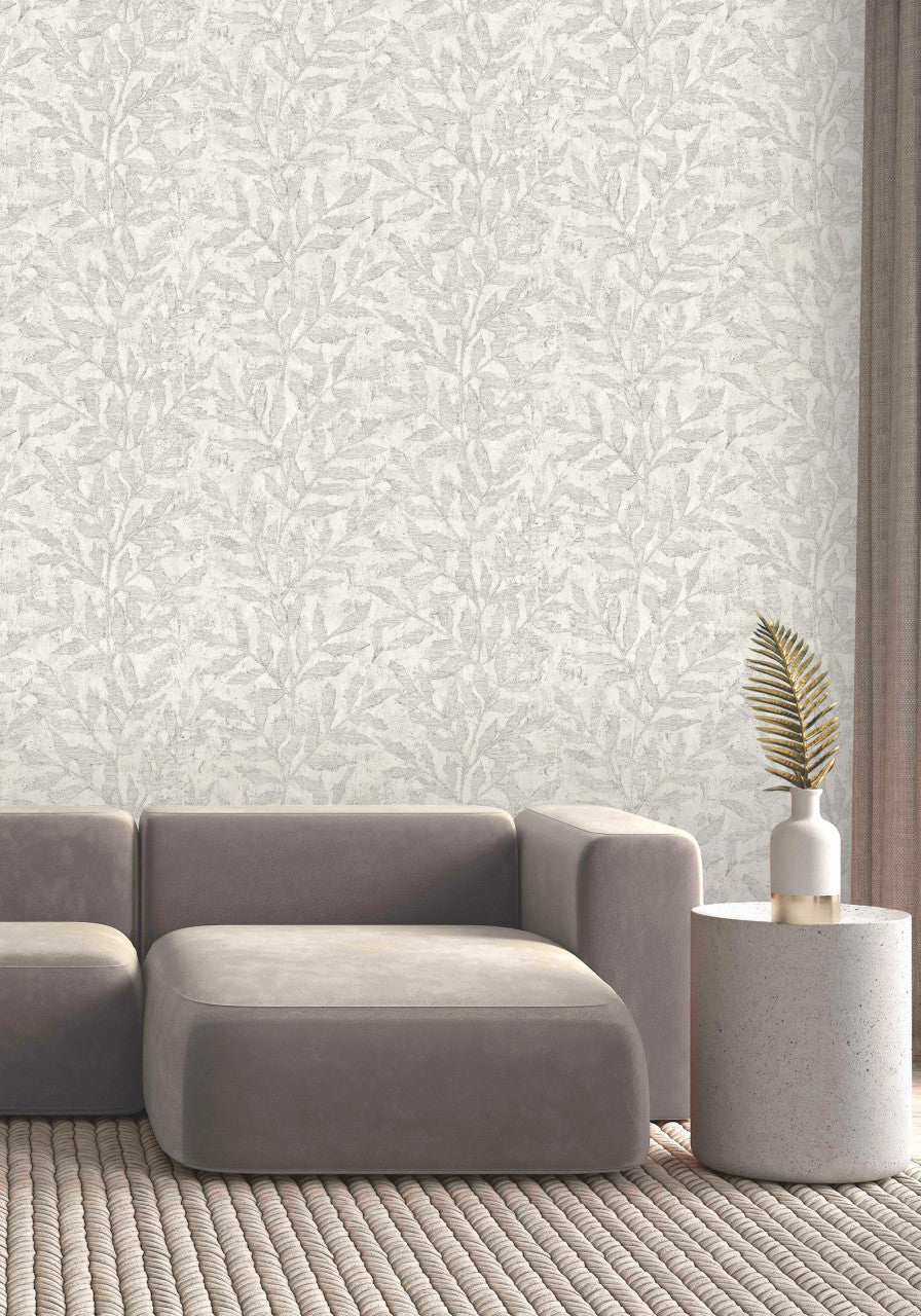 315004 Richmond Leaf Off White Wallpaper by Rasch
