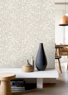 315004 Richmond Leaf Off White Wallpaper by Rasch