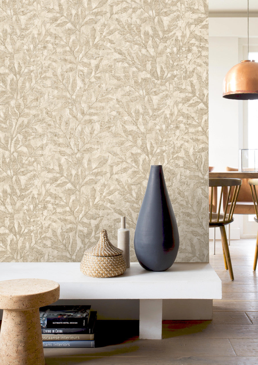 315028 Richmond Leaf Beige Wallpaper by Rasch